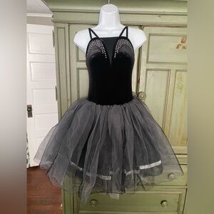 Black Velvet Studded Ballet Costume